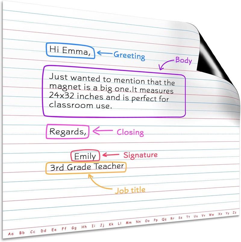 Scribbledo 30”x24” Large Magnetic Notebook Paper For Classroom Elementary Classroom Must Haves for Teachers Elementary Giant Dry Erase Magnetic Lined Paper for Whiteboard Third Fifth Grade Handwriting - Image 1